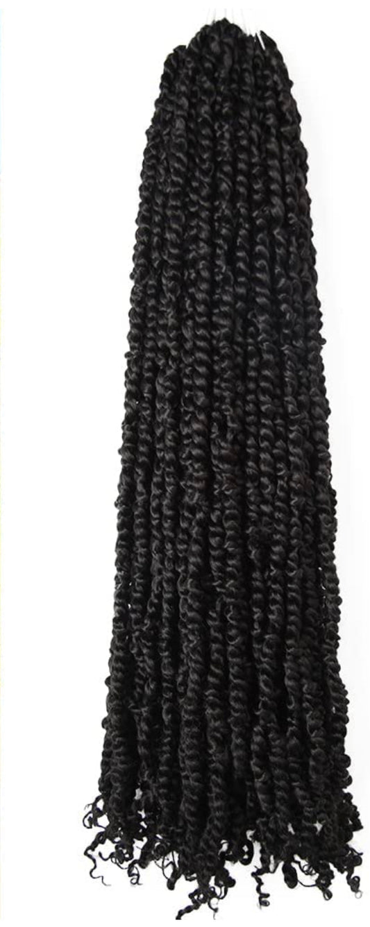 Brechlomeda Pre-twisted Passion Twist Crochet Hair Pre-looped Long Crochet Passion Twist Braiding Hair 8 Packs Soft Bohemian Twists