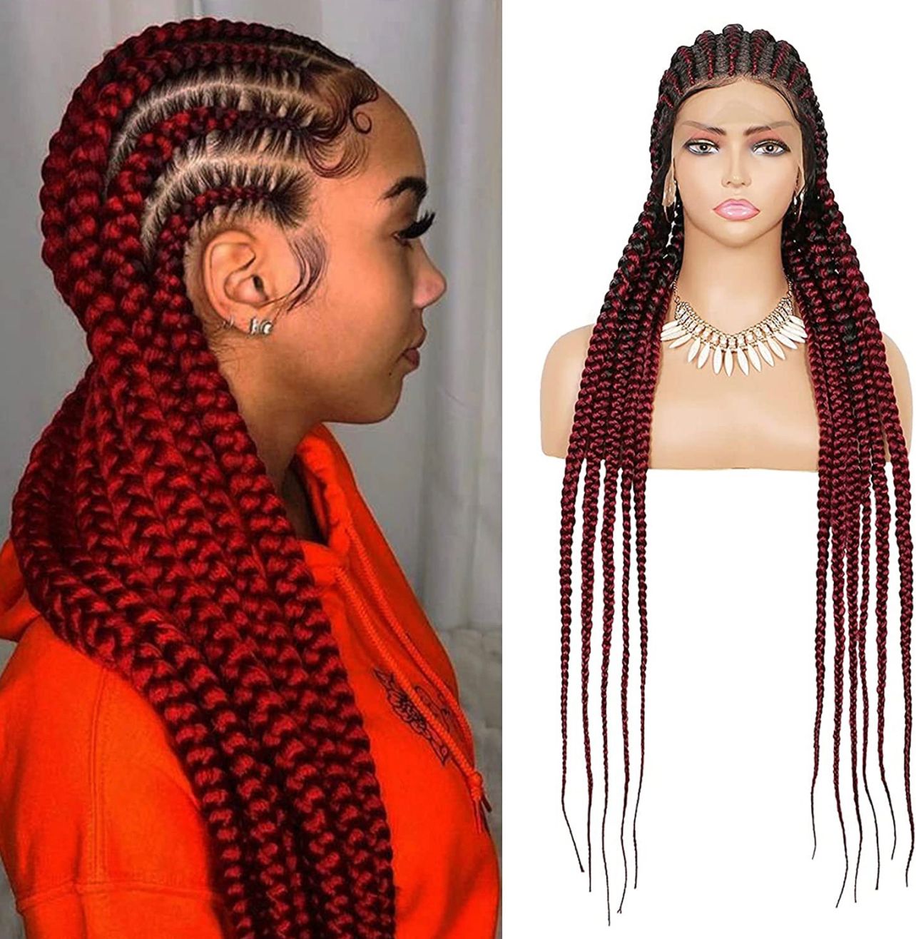 Boss Lady Full Lace Front box braided wig with baby hair